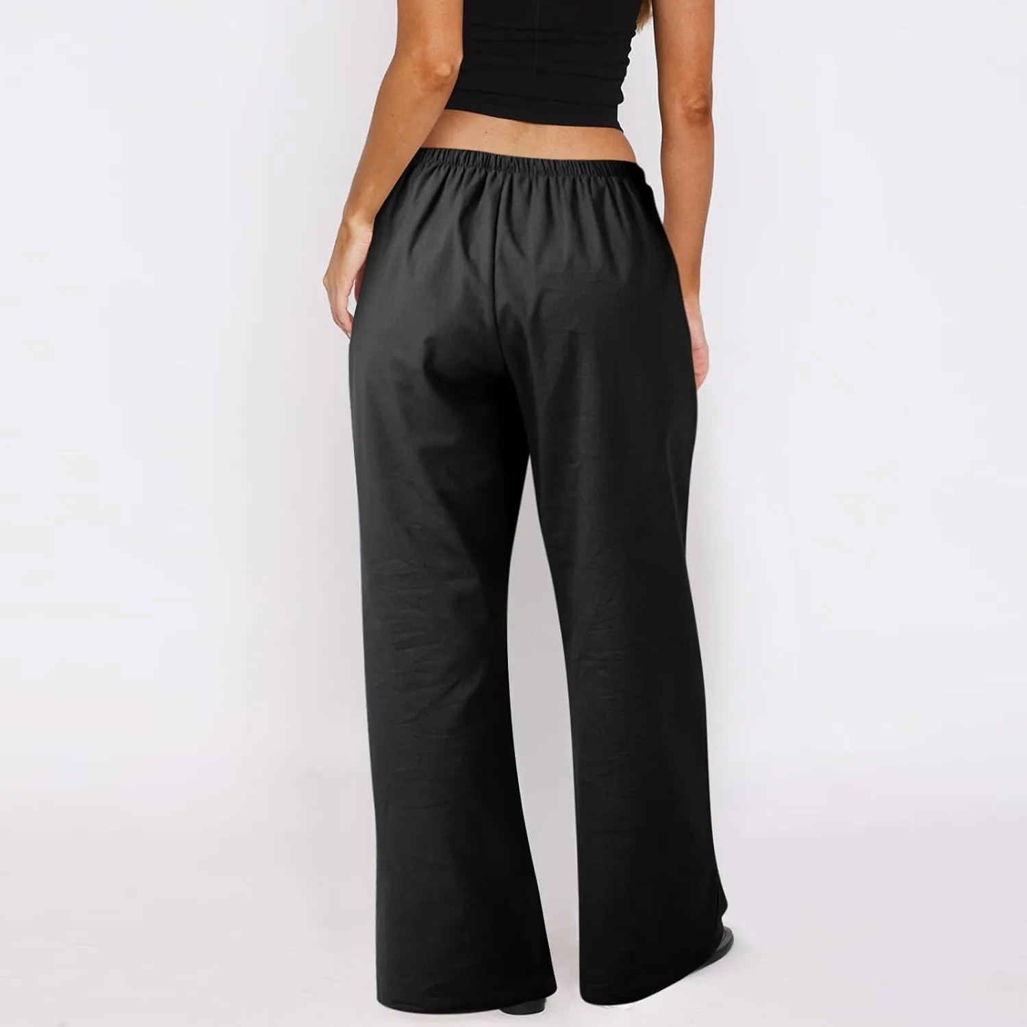 Women's Summer Pants Outfits 2025 Vacation Flowy Resort Pants with Pockets Wide Leg Casual Lightweight Solid Sweatpants