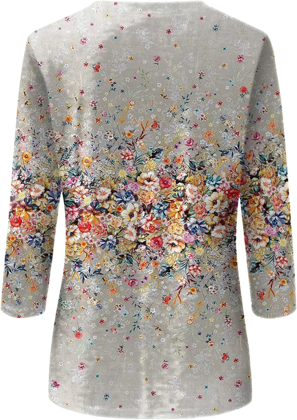 Womens Summer Tops Dressy 3/4 Sleeve Shirts Floral Print Tunic Blouses 2024 Womens Tops Casual Basic Tees