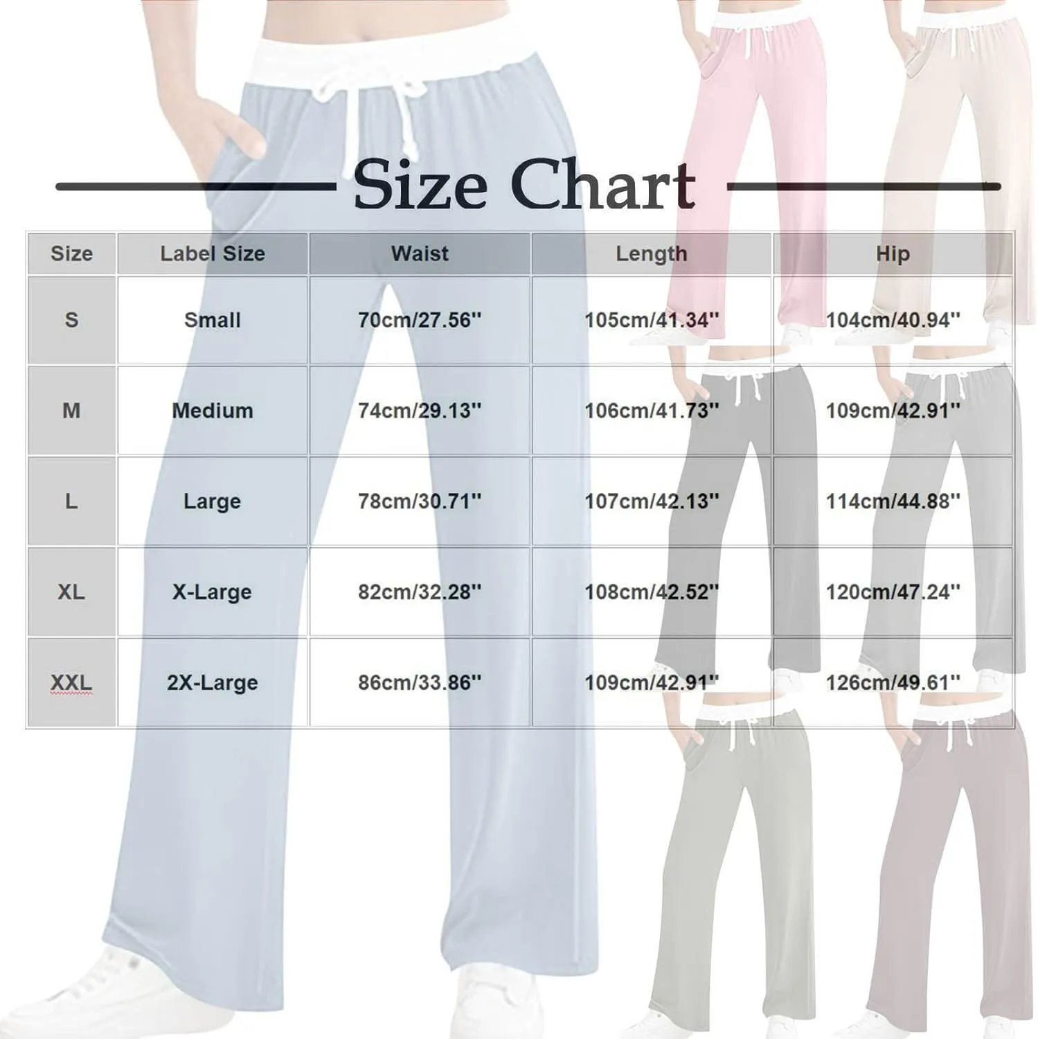 Women's Sweatpants Fashion Drawstring High Waist Lounge Pants with Pockets Summer Wide Leg Athletic Workout Trousers