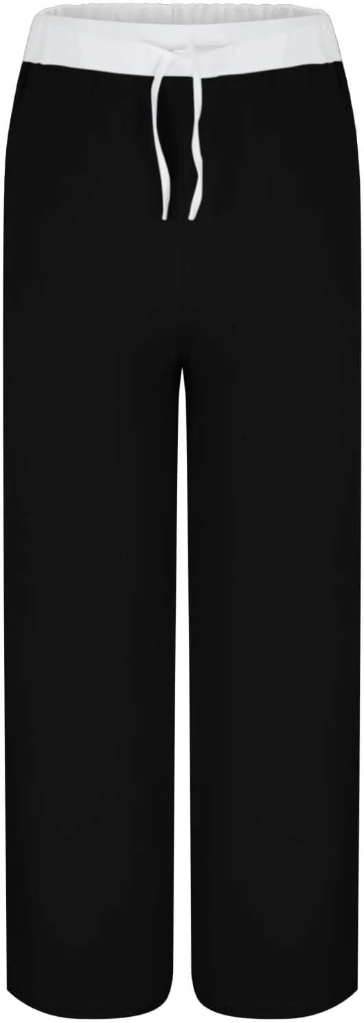 Women's Sweatpants Fashion Drawstring High Waist Lounge Pants with Pockets Summer Wide Leg Athletic Workout Trousers