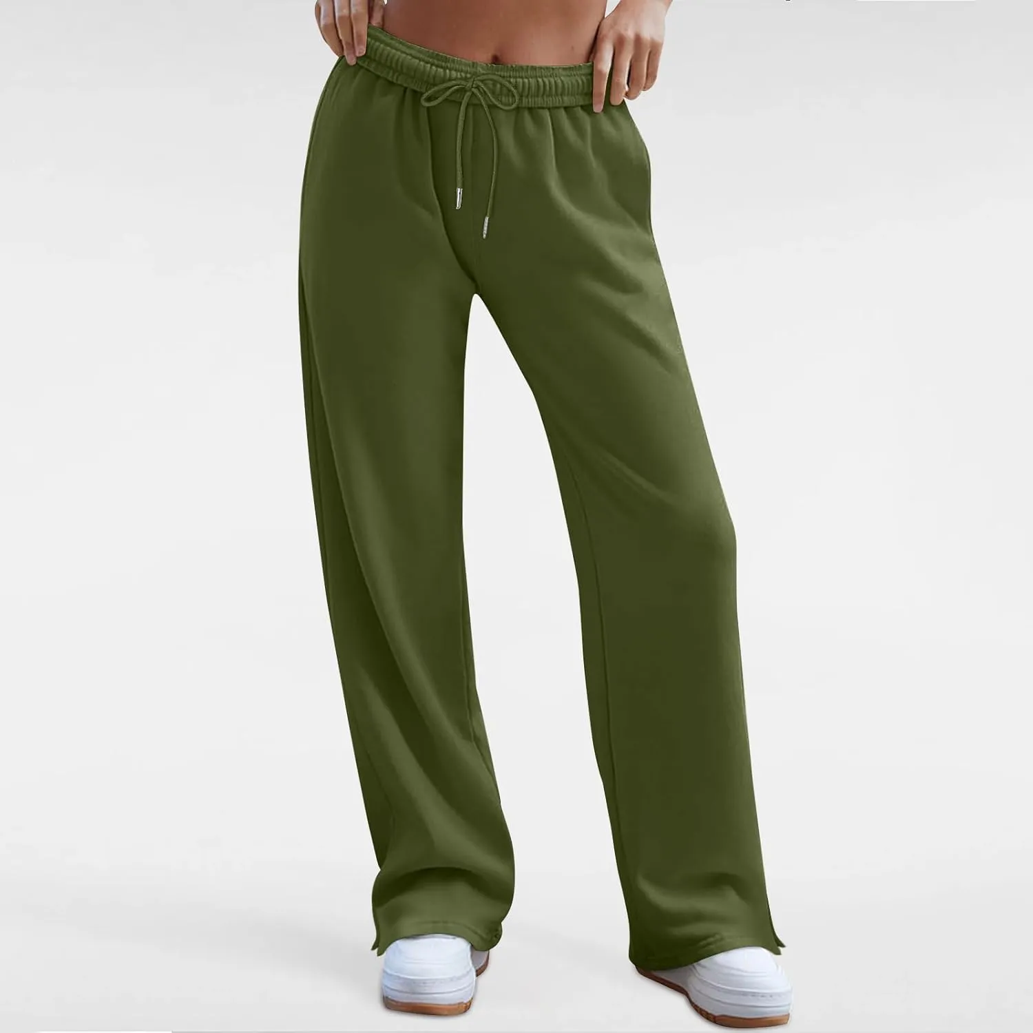 Women's Wide Leg Sweatpants Baggy Loose Sweat Pants Trendy Drawstring High Waisted Joggers Casual Trousers Pants