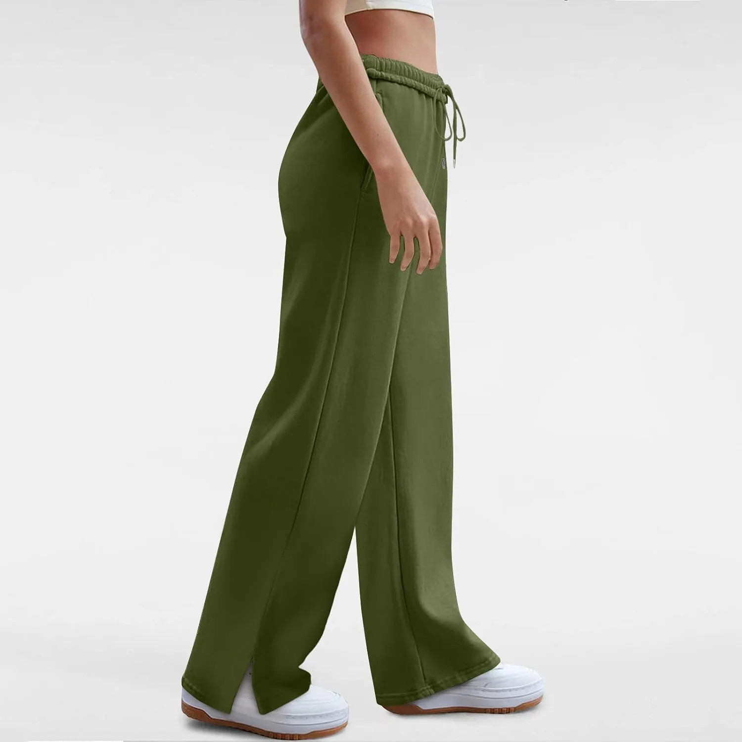 Women's Wide Leg Sweatpants Baggy Loose Sweat Pants Trendy Drawstring High Waisted Joggers Casual Trousers Pants