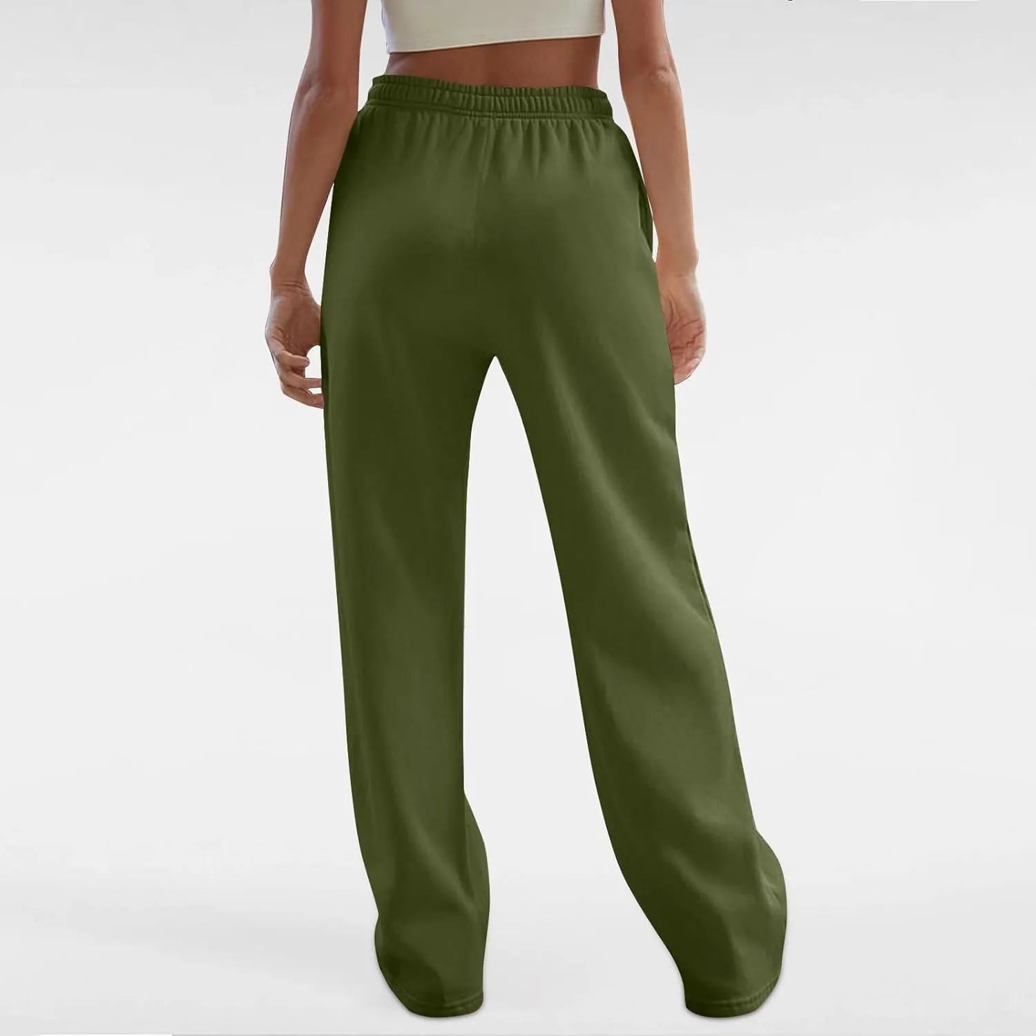 Women's Wide Leg Sweatpants Baggy Loose Sweat Pants Trendy Drawstring High Waisted Joggers Casual Trousers Pants