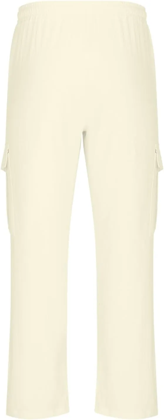 Work Pants for Men Elastic Wasist Drawstring Lightweight Summer Beach Pants Baggy Soft Wide Leg Pants with Pockets
