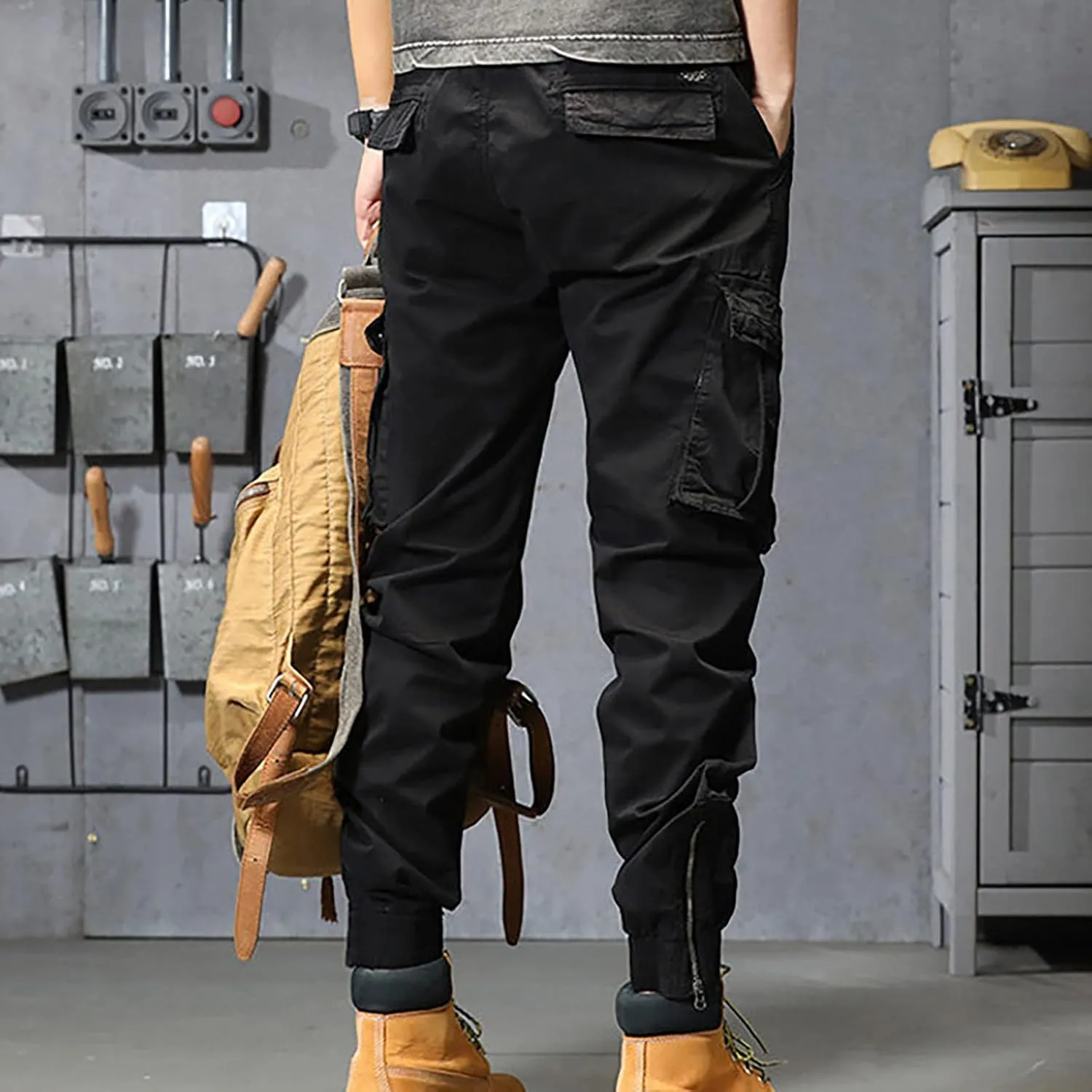 Work Pants for Men Slim Fit Men's Wild Cargo Pants Casual Joggers Sweatpants Outdoor Waterproof Hiking Work Pants