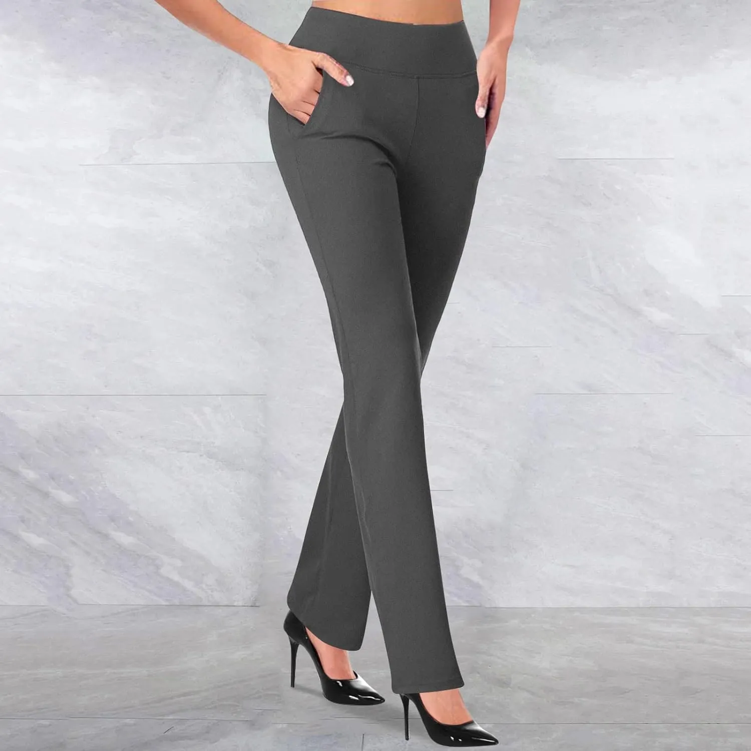 Work Pants for Women 2025 High Waist Stretch Soft Comfy Athletic Workout Yoga Pants Casual Business Trousers