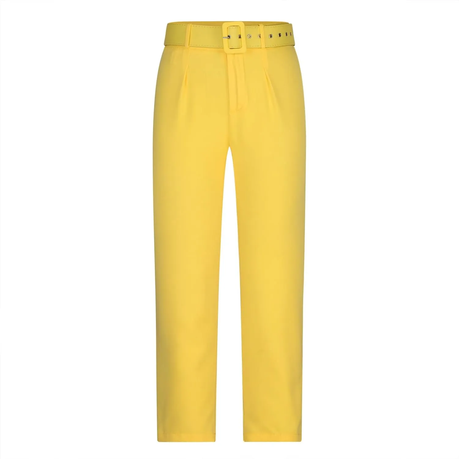 Work Pants for Women Office High Waist Comfy Cropped Business Casual Pockets Slim Fit Trousers with Belt