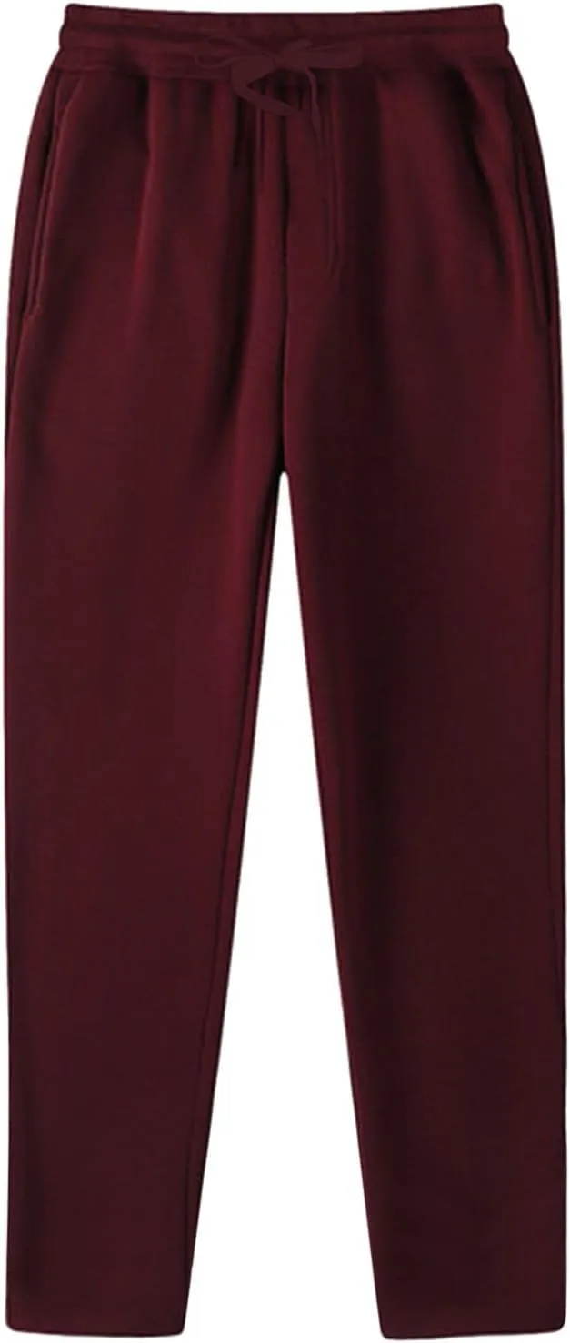 Workout Sweatpants for Men, Comfort Cargo Pants with Pockets, Casual Fleece Joggers Baggy Athletic Wide Leg Track Pants