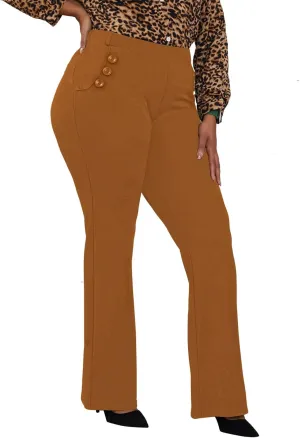 Wrinkle-Free Stretch Dress Pants Plus Size for Women Pull-on Pant Ease into Comfort Office Pant