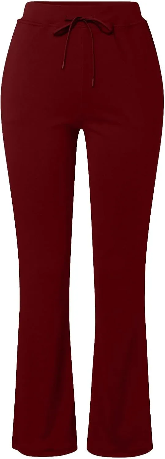 Yoga Pants for Women Summer Trendy Bootcut Elastic High Waist Skinny Flared Pant Slim-fit Soft Athletic Trousers