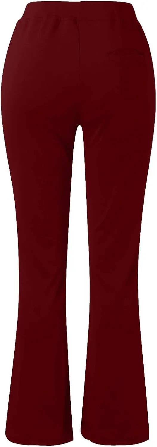 Yoga Pants for Women Summer Trendy Bootcut Elastic High Waist Skinny Flared Pant Slim-fit Soft Athletic Trousers