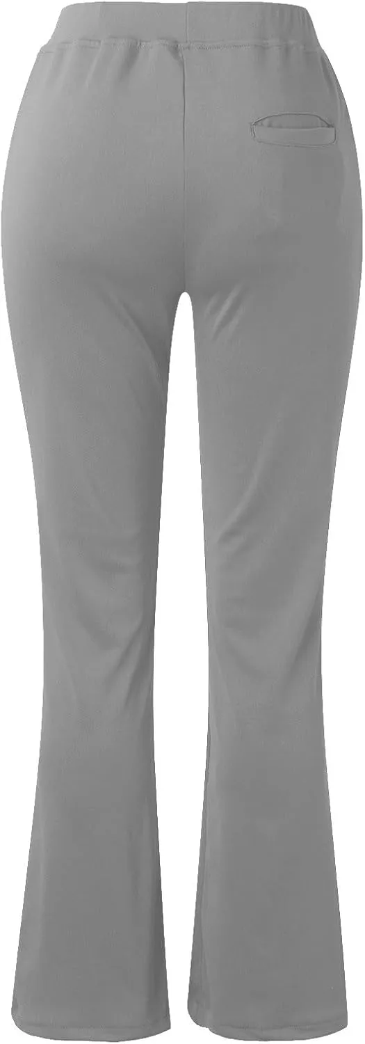 Yoga Pants for Women Summer Trendy Bootcut Elastic High Waist Skinny Flared Pant Slim-fit Soft Athletic Trousers