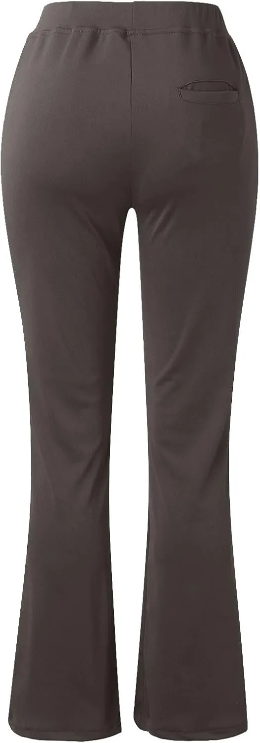Yoga Pants for Women Summer Trendy Bootcut Elastic High Waist Skinny Flared Pant Slim-fit Soft Athletic Trousers
