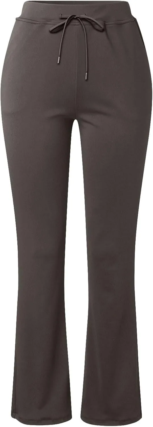 Yoga Pants for Women Summer Trendy Bootcut Elastic High Waist Skinny Flared Pant Slim-fit Soft Athletic Trousers