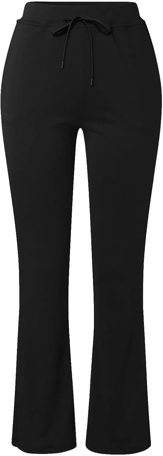 Yoga Pants for Women Summer Trendy Bootcut Elastic High Waist Skinny Flared Pant Slim-fit Soft Athletic Trousers