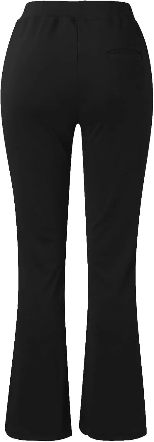 Yoga Pants for Women Summer Trendy Bootcut Elastic High Waist Skinny Flared Pant Slim-fit Soft Athletic Trousers