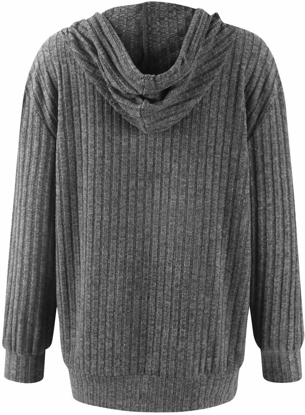 Zip Up Hoodie Women Knitted Lightweight Sweaters Workout Oversized Sweatshirt Open Front Cardigan with Pockets