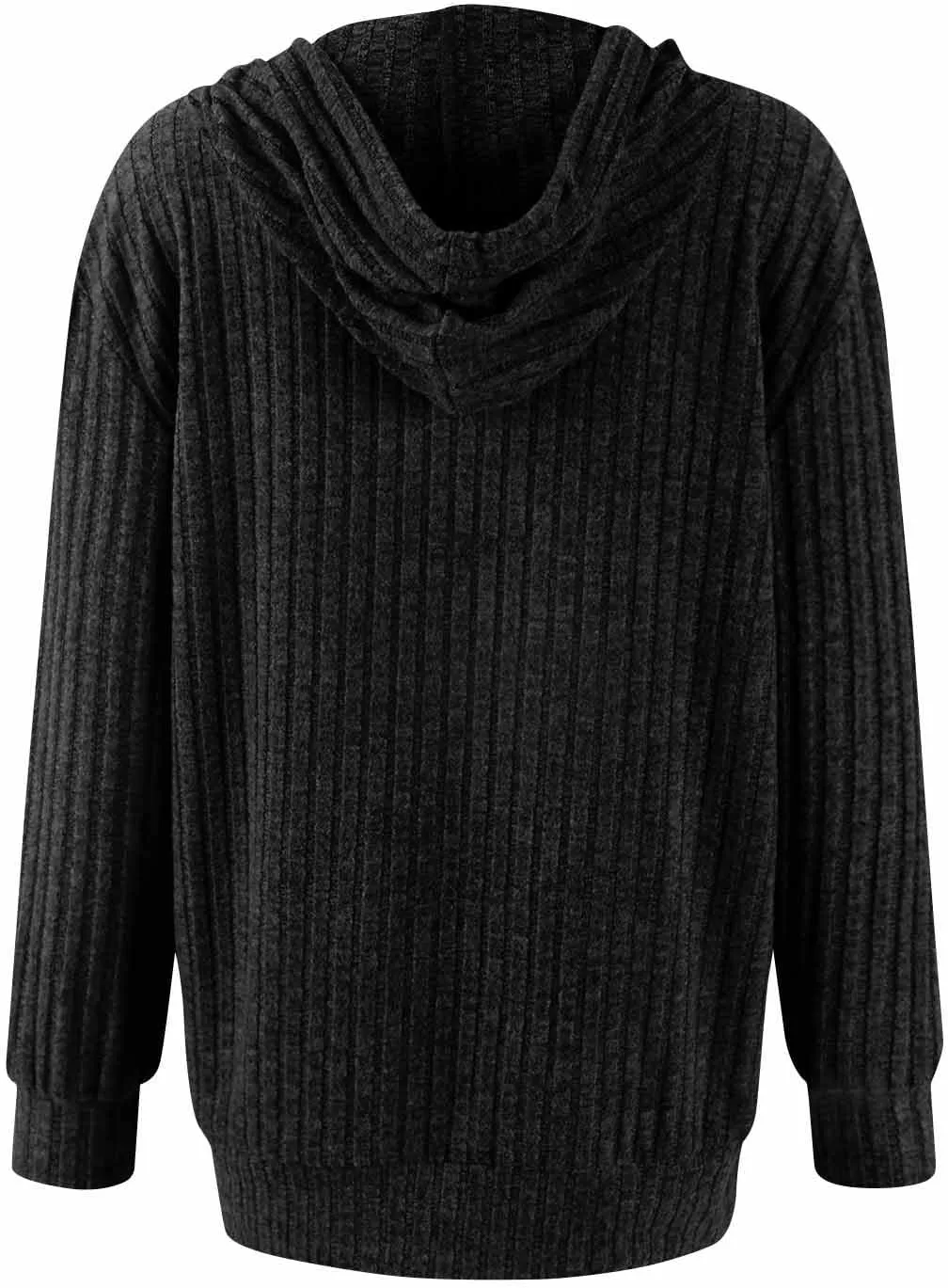 Zip Up Hoodie Women Knitted Lightweight Sweaters Workout Oversized Sweatshirt Open Front Cardigan with Pockets