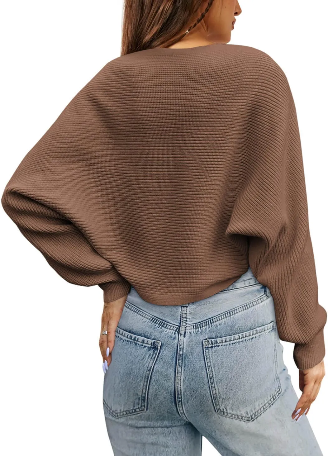 Zwurew Women's Bolero Shrug Sweater 2024 Knitted Long Sleeve Open Front Cropped Cardigan Shrugs Sweaters Y2K Tops