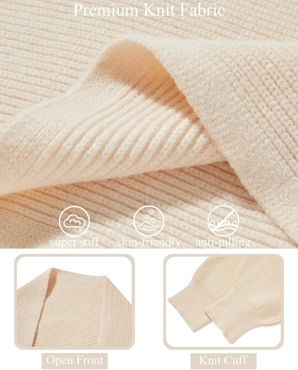Zwurew Women's Bolero Shrug Sweater 2024 Knitted Long Sleeve Open Front Cropped Cardigan Shrugs Sweaters Y2K Tops