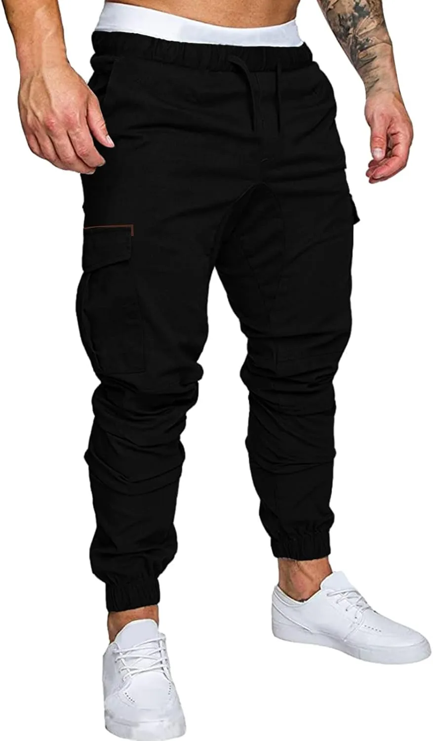 ZYXTIM Men's Casual Cargo Jogger Pants with Multi-Pockets Elastic Waist Slim Fit Pencil Tapered Trousers Athletic Sweatpants