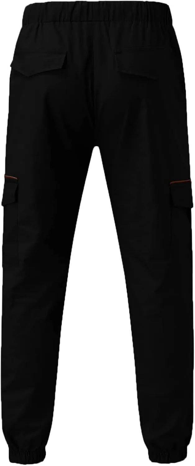 ZYXTIM Men's Casual Cargo Jogger Pants with Multi-Pockets Elastic Waist Slim Fit Pencil Tapered Trousers Athletic Sweatpants